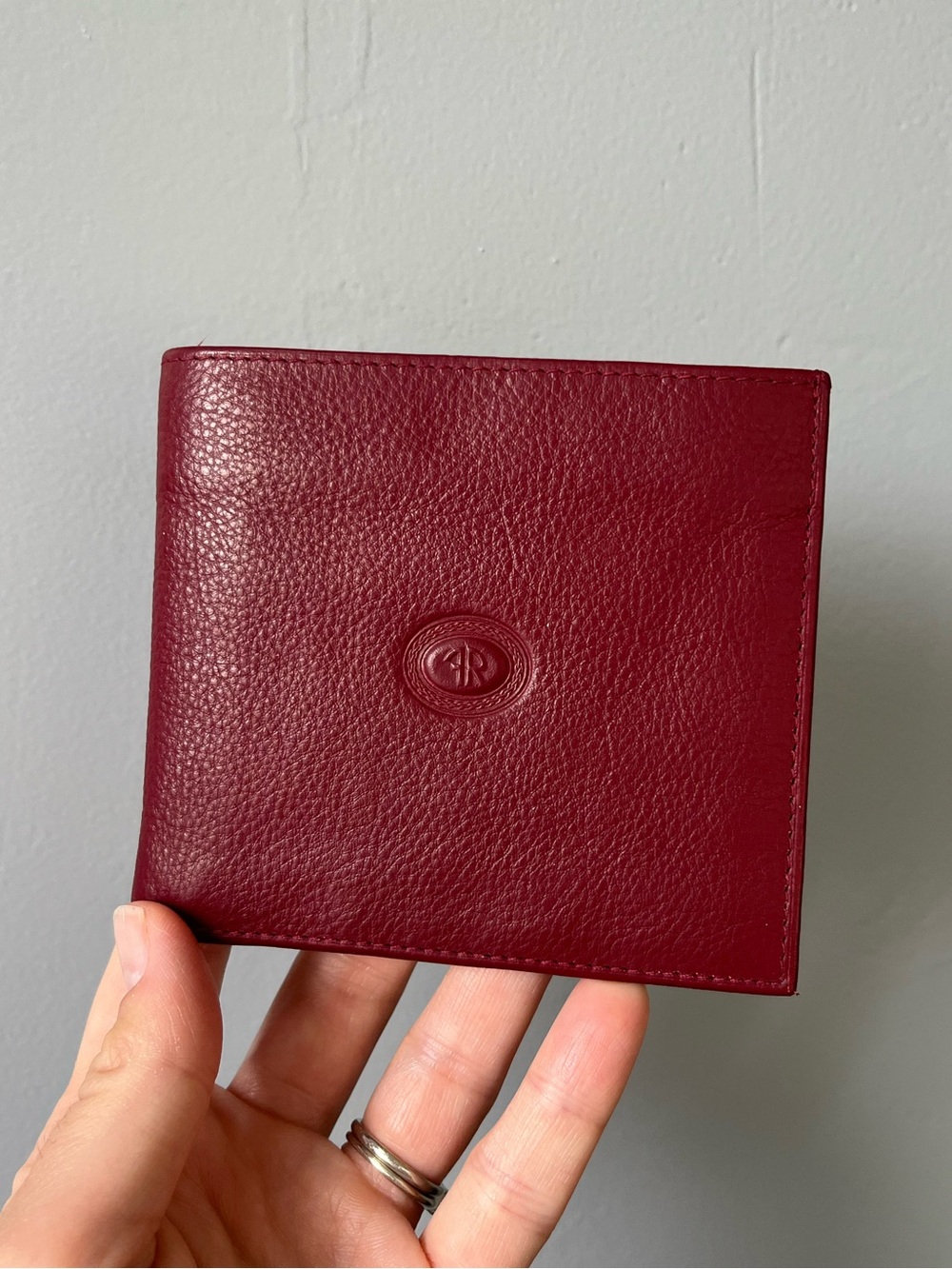 Vintage Francesco Remolo Oxblood Red Italian Leather Bifold Wallet- Like New